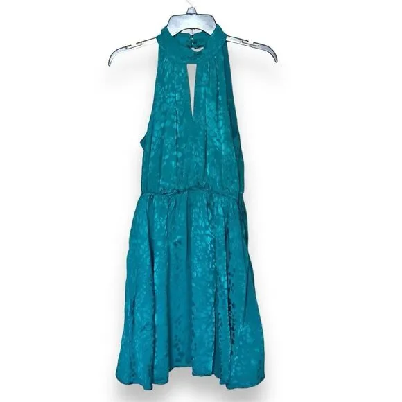 Anthropologie | Dresses | Anthropologie Halter Neck Mini Dress Size Small  Teal Green Pockets | Poshmark